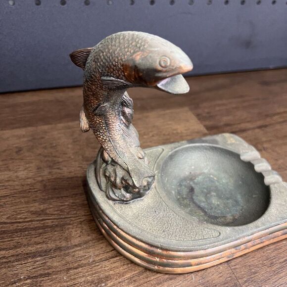 Other - Brass fish tray‎ vintage trinket patina dish koi Swimmming